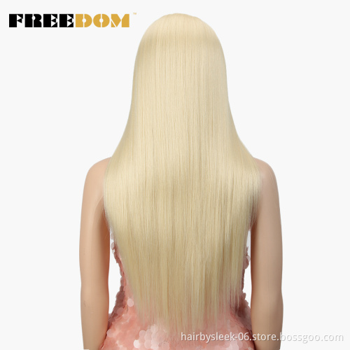 Beautiful 26 inch Bohemian mix colored female 613 color Long straight hair lace frontal wigs synthetic wigs hair